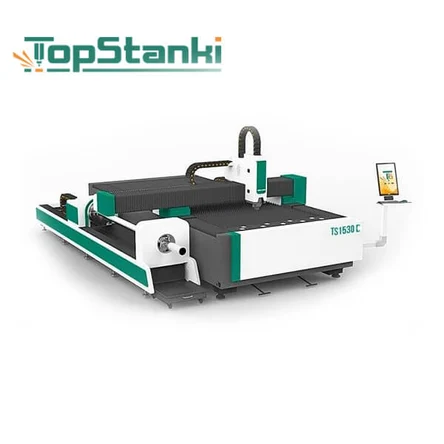 Лазерный станок по металлу с поворотным модулем резки труб FIBER TS-1530T C